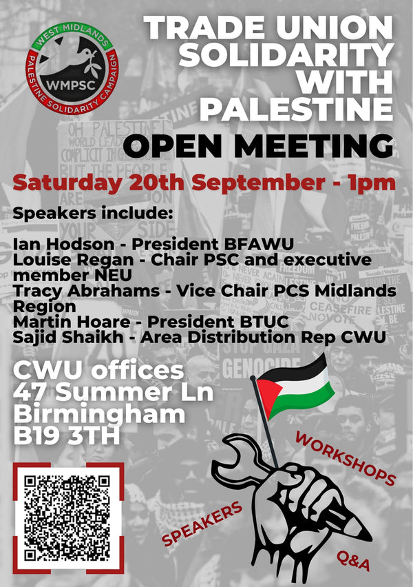 Public Meeting Trade Unions in Solidarity with Palestine - Against the Genocide